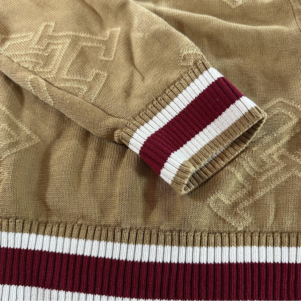 Tommy Hilfiger Monogramed Relaxed Fit Beige Knit Cardigan Sz 3X - Picture 2 of 15